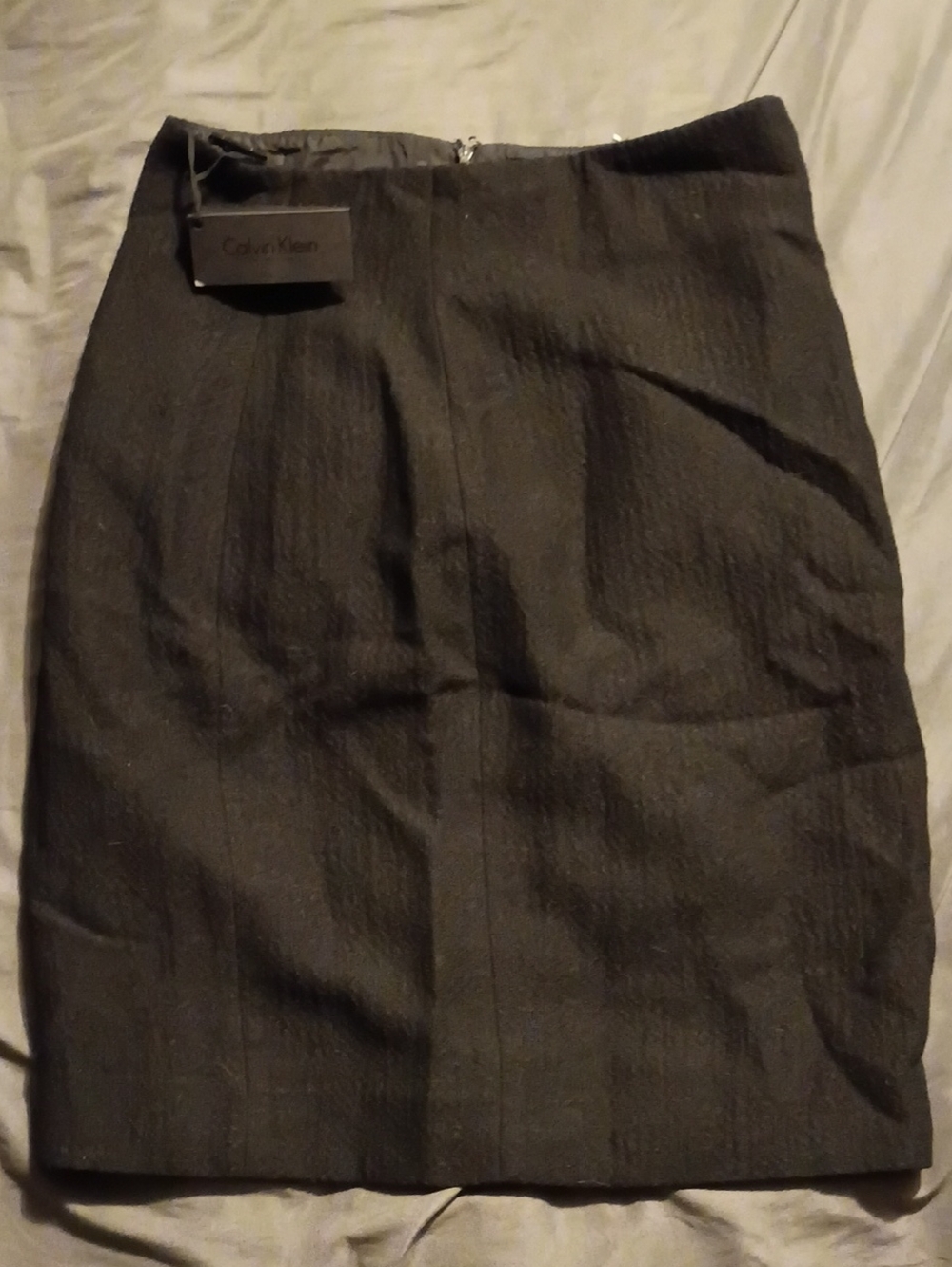 Calvin Klein Black Textured Pencil Skirt